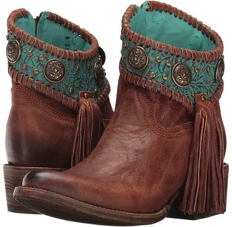 Corral Boots A3196 Cowboy Boots. I love the brown and turquoise details! This pin contains an affiliate link. Cowboy Boots, Ankle Boots, Slippers, Boots, Corral Boots, Leather Collar, Western Boots, Leather Heels, Boho Boots
