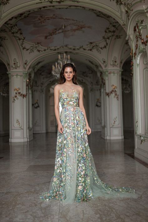 14 Beautiful Floral Wedding Dresses to Inspire | OneFabDay.com Evening Dresses, Wedding Dress, Bridal Style, Bridal Dresses, Wedding Gowns, Gowns, Designer Wedding Dresses, Bridal Gowns, Printed Wedding Dress