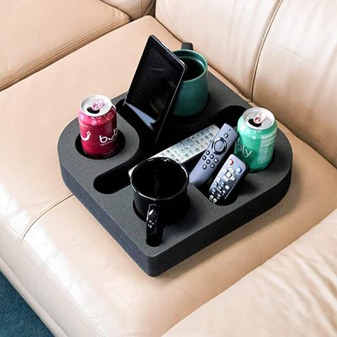 Amazon.com: Polar Whale Couch Drink Holder Stylish Refreshment Tray for Sofa Bed Floor Car RV Lounge TV Room Durable Black Foam 5 Compartments 13.75 Inches Wide: Home & Kitchen Decoration, Camping Hacks, Sofas, Ideas, Drink Holder, Remote Holder, Couch Tray, Storage Organization, Lounge