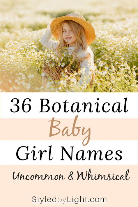 Names For Your Plants, Names Of Plants, Names Inspired By Flowers, Names That Mean Wildflower, Female Flower Names, Olive Baby Name, Unique Flowers Names, Meadow Name, Unique Last Names With Meaning