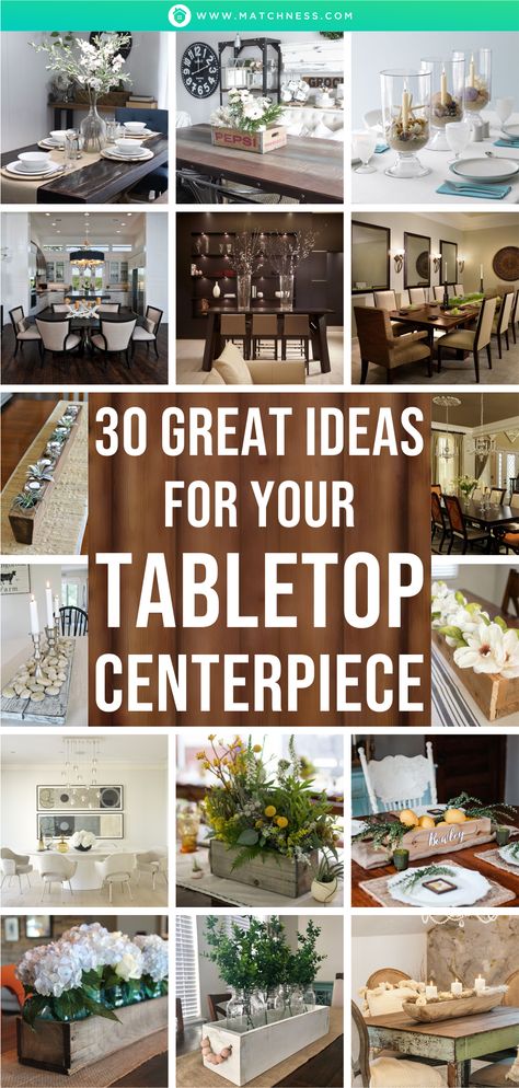 30 Great Ideas for Your Tabletop Centerpiece - Matchness.com Design, Decoration, Rectangle Table Centerpieces, Everyday Table Centerpieces, Kitchen Table Centerpiece Diy, Center Table Decor, Dining Table Centerpiece Everyday Simple, Table Top Decor, Dining Table Centerpieces