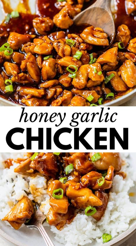 Healthy Recipes, Honey Garlic Chicken, Honey Chicken Recipe, Honey Chicken, Chicken Bites, Baked Chicken Recipes, Chicken Dishes, Chicken Dishes Recipes, Garlic Chicken