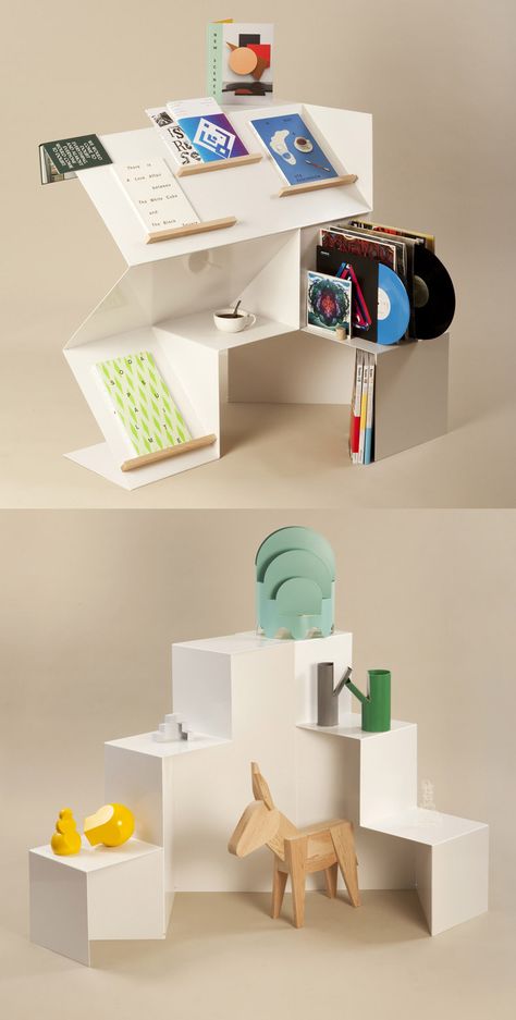 Z-step modular display system by Michael Schoner Pink, Scene, Inspiration, Design, Kayu, Case, Deko, Jewellery Display, Design Inspiration