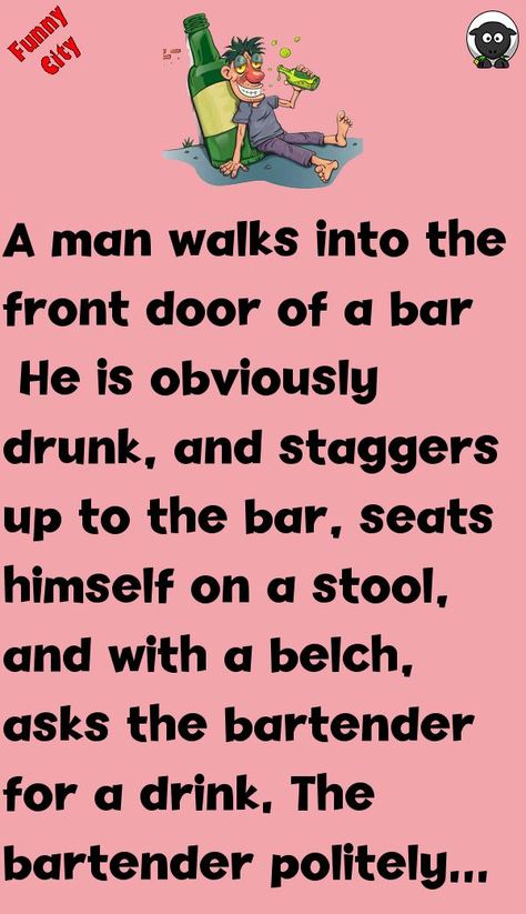 Bartending Quotes Funny, Bar Seats, Bar Jokes, Funny Dog Jokes, Funny City, Witty One Liners, Daily Jokes, Dog Jokes, Funny Puns Jokes