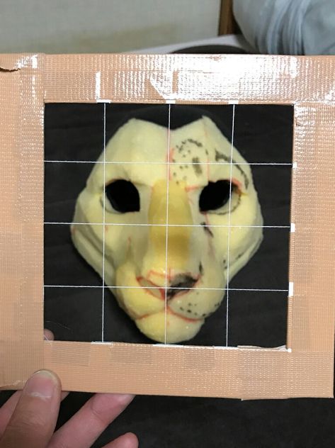 the grid is used to check if proportions are ok while you are sculpting the foam of a fursuit head Cosplay, Art, Tutorials, Character Design, Sculpting, Foam, Fursuit Tutorial, Fursuit Head, Fursuit
