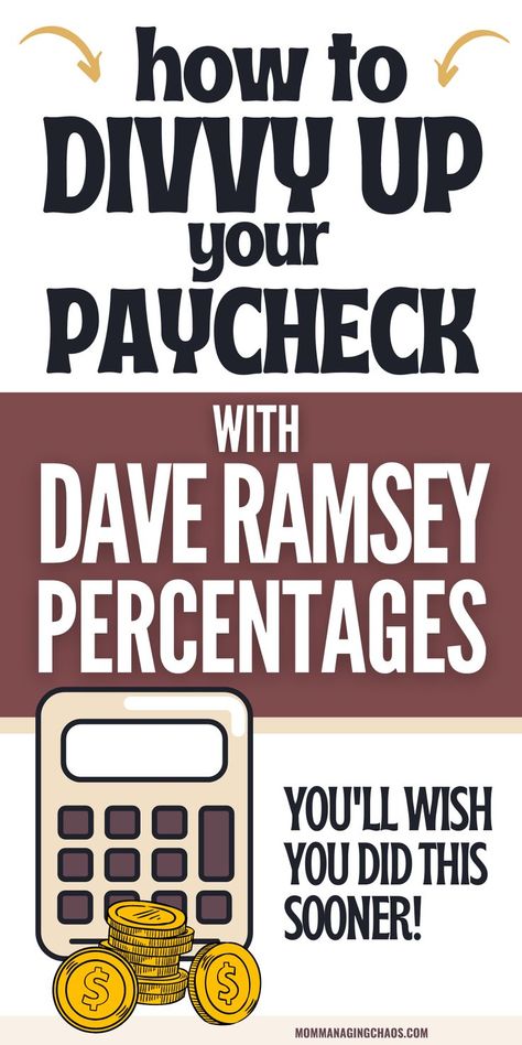 In this post I show you How to Divvy Up Your Paycheck with Dave Ramsey Budgeting Percentages so you can master budgeting finances. Need to get started on dave ramsey budgeting? Head over to the blog to read this post. Money saving strategies | Money saving strategies ideas | Money saving strategies debt payoff | Money saving strategies personal finance Debt Free, Budgeting Tips, Dave Ramsey, Diy, Organisation, Paycheck Budget, Budgeting Finances, Budget Percentages, Budgeting Tools