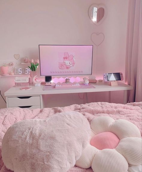 Inspo, Dekorasyon, Pretty Room, Cute Bedroom Ideas, Cute Room Ideas, Girly Room, Kamar Tidur, Pink Bedroom, Cute Bedroom Decor