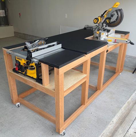 Table saw workbench