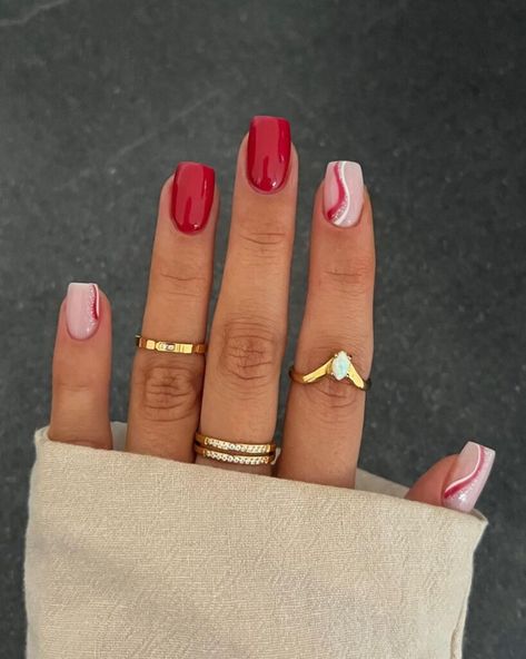 Nude Nails, Trendy Nails, Pretty Nails, Casual Nails, Red Nails, Cute Acrylic Nails, Cute Gel Nails, Simple Acrylic Nails, Short Acrylic Nails Designs