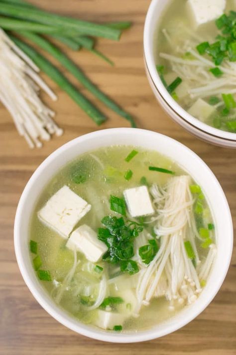 Healthy Recipes, Tempeh, Smoothies, Soup Recipes, Vegan Recipes, Tofu Soup, Vegetarian, Soup And Salad, Healthy Soup