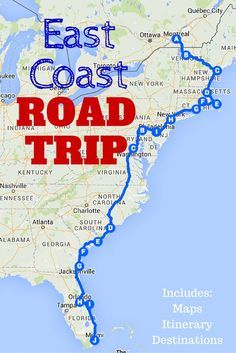 The Best Ever East Coast Road Trip Itinerary! This post includes a guide to the must-visit destinations along the East Coast, detailed maps and a downloadable spreadsheet so you can customize your own East Coast road trip itinerary! Atlanta, Canada, Los Angeles, Destinations, Chicago, Indiana, Travel Destinations, Alabama, East Coast Travel