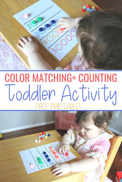 Free printable activity for toddlers to help them with their color matching and learning their numbers. Simple no prep activity that's educational as well! Activities For Kids, Toddler Learning Activities, Montessori, Pre K, Play, Counting Activities, Learning For Toddlers, Preschool Learning, Preschool Learning Activities