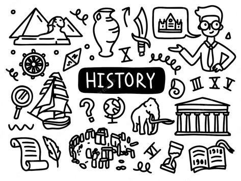 Premium Vector | History doodle line set school university outline subject Doodles, Doodle, Art, Cute History Doodles, Doodle Pages, Doodle Notes, Escuela, History Icon, Notebook Sketches