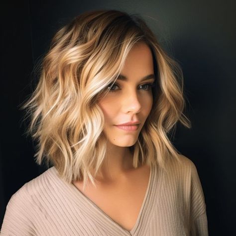 2024's Trendiest Lob Haircuts: Styles for Fine, Thick, Straight Hair & More Long Bobs, Long Layered Bob, Textured Bob Hairstyles, Medium Bob With Layers, Medium Choppy Haircuts, Medium Bobs, Choppy Bob Hairstyles For Fine Hair, Bob With Waves, Medium Bob Haircut