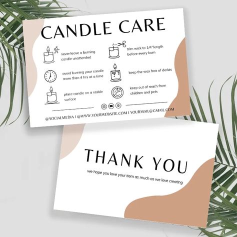 22.71US $ |Care Card Instructions for Candle Printable Candle Business Card Candle Care Insert Packaging Candle Small Business Templates| | - AliExpress Packaging, Instagram, Scented Candles Packaging, Soy Candle Business, Soy Candles Packaging, Candle Labels Printable, Candle Labels Design, Candle Packaging Design, Candle Making Business