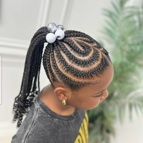 Ideas, Two Braided Ponytails For Kids, Kids Cornrow Hairstyles Natural Hair, Kids Cornrow Hairstyles, Toddler Braided Hairstyles, Kids Braided Hairstyles, Cornrow Hairstyles For School, Braided Hairstyles For Kids