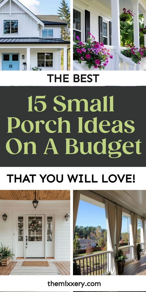 [object Object] Outdoor, Ideas, Small Porch Ideas On A Budget, Small Porch Ideas, Small Porch Decorating, Farmhouse Front Porch Ideas, Small Front Porch Decorating, Small Porch Decor, Porch Ideas