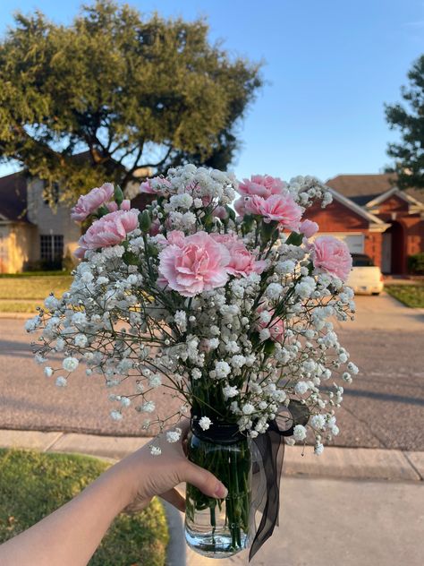 Bouquets, Summer, Pink Flower Arrangements, Babys Breath Bouquet, Pink Carnations, Daisy Bouquet, Carnation Bouquet, Babys Breath, Pink Flower Bouquet
