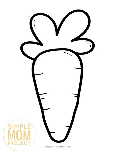 Looking for a simple and free printable carrot template for your latest spring, winter or fall crafts? Here’s a large carrot template, perfect for use in your bunny crafts or maybe as an addition to your winter Snowman. The paper carrot printable is ready for your kids to color with orange then add him to your other kids coloring templates. Click here to grab your easy printable carrot template today! #Carrottemplates #freeprintabletemplates #papercrafts #SimpleMomProject Pre K, Molde, Easter Crafts, Carrot Craft, Easter Bunny Template, Easter Templates, Easter Crafts Preschool, Easter Preschool, Easter Activities