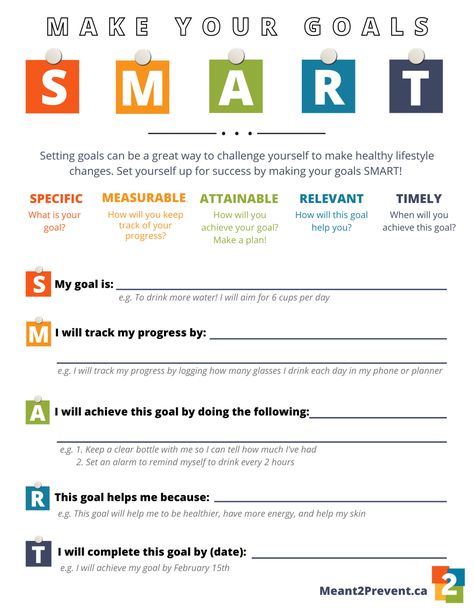 Downloadable SMART Goal Planning Worksheet - Meant2Prevent Organisation, Coaching, Smart Goal Setting, Smart Goals Worksheet, Smart Goals Examples, Goal Setting Worksheet, Goal Planning, Goal Examples, Goal Setting