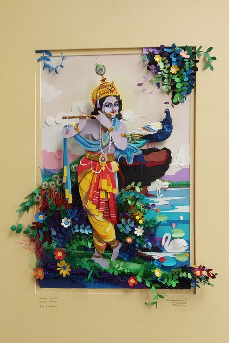 #lord Krishna paper craft
#Sri krishna paper craft works
#god krishna art work
#God Krishna Paper Craft Origami, Studio, Art, Decoration, Diy Artwork, Ink, Indian Art, Krishna Painting, God Art