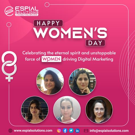 The Espial Solutions team wishes #happyinternationalwomensday! As we celebrate the eternal spirit and unstoppable force of women driving Digital Marketing forward at Espial Solutions, we look forward to working with dedication, creativity, and resilience, creating milestones. Let's continue to support and empower each other! #womensday #women #womenempowerment #womeninbusiness #internationalwomensday #digitalmarketing #digitalmarketingagency #marketingagency #contentmarketing Content Marketing, Happy Women, Women, Empowerment, Dedication, Media, Forward, Happy Womens Day, Force
