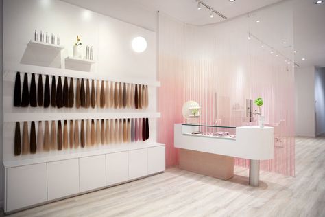Hair Salon Design - The extensions Display Design, Interior, Studio, Hair Salon Design, Hair Extension Shop, Hair Salon Decor, Hair Salon Interior, Retail Design, Beauty Room