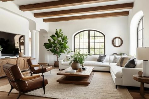 Before & After: Charming Modern Spanish Interior Design - Decorilla Home Décor, Fireplaces, Home, Inspiration, Décor, Fireplace, Ceiling, Home Decor, Decor