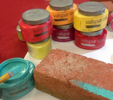 Painted Rocks, Yard Art, Painted Pavers, Painted Bricks Crafts, Painted Bricks, Brick Crafts, Painted Brick, Clay Pots, Brick Art