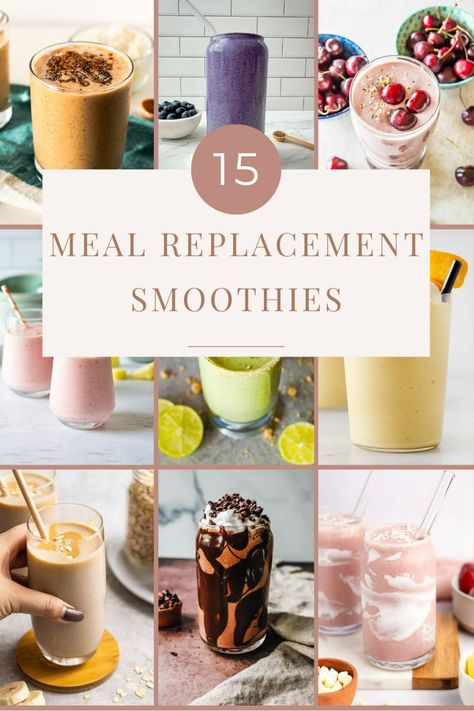 Drink one of these meal replacement smoothies for a healthy, convenient, and easy meal. Bonus: these meal replacement shakes are great for weight loss. Have one of these healthy smoothie recipes for dinner, lunch, or breakfast. Alternative, Smoothies, Protein, Protein Meal Replacement Shakes, Meal Replacement Smoothies, Meal Replacement Shakes Homemade, Protein Smoothie Recipes, Protein Smoothies, Meal Replacement Shakes