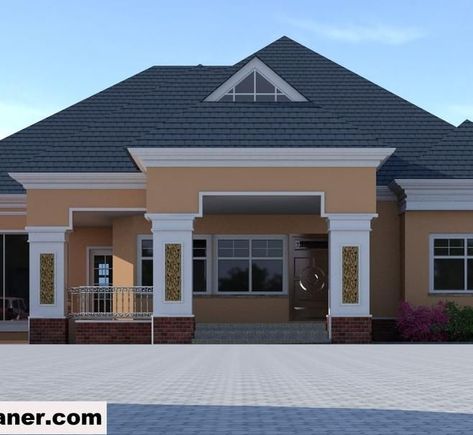 4 BEDROOM WITH 1 CAR GARAGE DINNING KITCHEN LAUNDRY ROOM STORE ROOM 4 Bedroom Bungalow House Plans, Four Bedroom House Plans, Simple House Plans, Modern Style House Plans, Modern Bungalow House Plans, Bungalow Style House Plans, House Layout Plans, Affordable House Plans, Bungalow House Plans