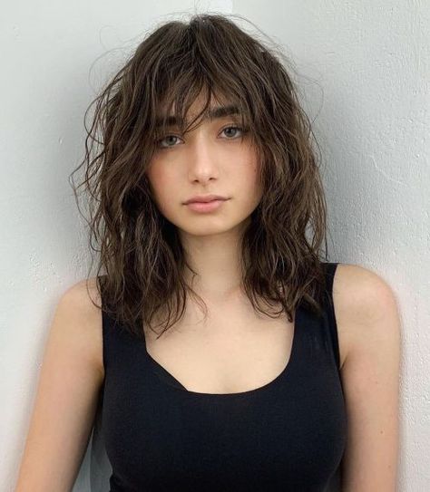 15 Best Wash and Go Haircuts You Can Style in No Time Hair Raising, Thick Hair Styles, Curly Hair With Bangs, Hair Lengths, Straight Eyebrows, Bangs With Medium Hair, Shoulder Length Hair With Bangs, Curly Hair Styles, Medium Length Hair With Bangs