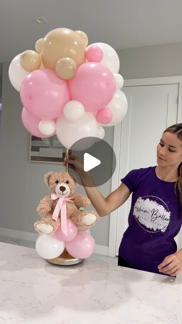 Balloon Decorations and Event Rentals Palm Beach on Instagram: "Forever favorite teddy bear centerpieces💓 Full tutorial including information on where to get the stands is in the subscription section! We post video tutorials regularly and provide private consultations in DM❤️❤️ #balloons #ballooncenterpieces #babyshower" Decoration, Diy Baby Shower Decorations, Diy Baby Shower Centerpieces, Baby Shower Decorations For Boys, Baby Gender Reveal Party Decorations, Baby Birthday Decorations, Balloon Decorations, Simple Baby Shower Decorations, Baby Birthday Centerpiece