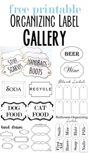 A page full of free printable organizing labels to use around your home.  Plus an affordable way to make them look chic and shiny like enameled labels | In My Own Style Diy, Organisation, Crafts, Organizing Labels, Pantry Labels, Free Printable Labels Templates, Labels & Tags, Free Labels, Diy Labels