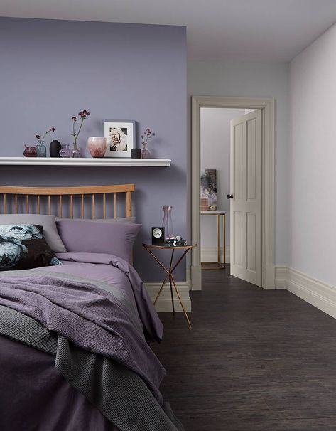 Home Décor, Interior, Violet Bedroom Walls, Purple Bedroom Walls, Purple Bedroom Decor, Lavender Bedroom, Bedroom Wall Colors, Room Colors, Lavender Room