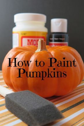Painting Pumpkins Tutorial Home-made Halloween, Autumn Crafts, Halloween, Diy Autumn, How To Paint Pumpkins, Painted Pumpkins, Painting Pumpkins, No Carve Pumpkin Decorating, Creative Pumpkin Decorating
