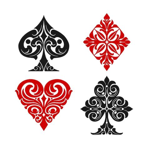 Tattoo Designs, Tattoo, Design, Diamond Illustration, Poker Cards, Casino Tattoo, Playing Cards Design, Hearts Playing Cards, Poker