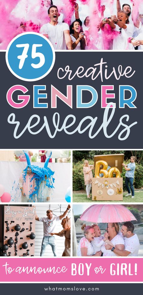 Unique Gender Reveal Ideas | These cute ways to find out baby's gender are fun for a party or simple family gathering #genderreveal Baby Showers, Gender Reveal Parties, Gender Reveal For Twins, Gender Reveal For Siblings, Gender Reveal With Sibling, Gender Reveal Activities, Baby Gender Reveal Announcement, Gender Reveal Twins, Sibling Gender Reveal