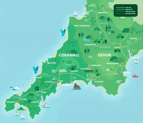 Devon and Cornwall's Great Scenic Railways England, London, United Kingdom, Devon, Cornwall, Cornwall Map, Plymouth University, British Isles, Visit Devon