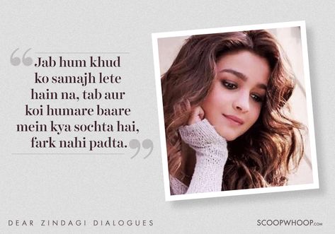 Love you, zindagi! Films, Quotes Love, Instagram, Dear Zindagi Quotes, Bollywood Love Quotes, Dear Zindagi, Zindagi Quotes, Bollywood Quotes, Hindi Quotes