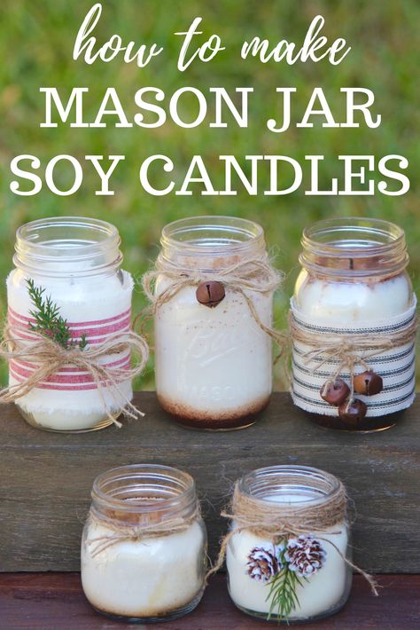Mason Jars, Diy, Diy Candles Mason Jars, Homemade Jar Candles, Diy Candle Jars, Scented Mason Jar Candles, Easy Mason Jar Crafts Diy, Candle Diy Mason Jar, Diy Candles Homemade