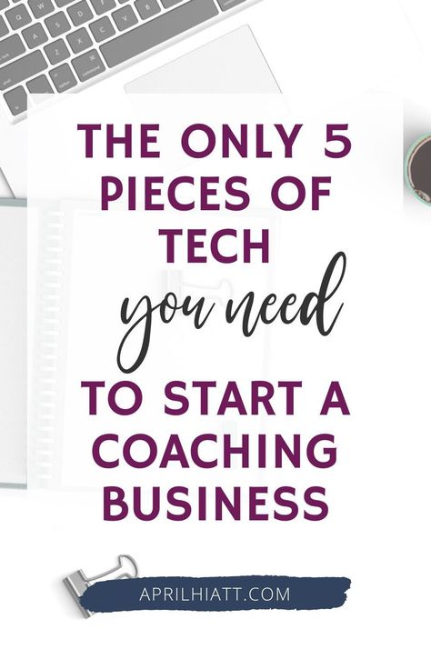 Starting a life coaching business but don't know where to begin? Get the tools and knowledge you need to start your journey in the life coaching industry. Learn the only 5 pieces of tech needed to get you started. By utilizing the resources at AprilHiatt.com, you can get the help and advice you need to begin your purpose-driven coaching business. Go to aprilhiatt.com for more resources. Coaching, Career Coaching Tools, Coaching Business Tools, Coaching Tools, Online Coaching Business, Life Coach Certification, Online Coaching, Coaching Techniques, Career Coach