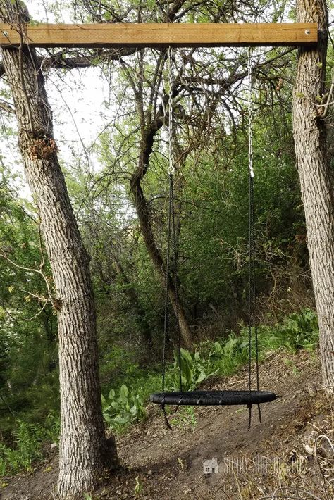 How To Hang A Tree Swing Without A Branch | Hometalk Outdoor, Hanging Swing, Tree Swing, Backyard Swings, Outdoor Swing, Yard, Outdoor Decor, Tree Stump, Farmhouse Landscaping