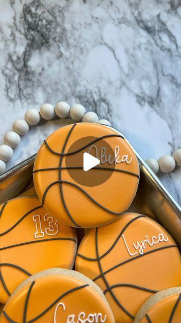 Breanna Deeds on Instagram: "Basketball cookies 🏀

#customcookies #decoratedcookies #cookiesofinstagram #cookieart #edibleart #cookiedecoratingvideos #oddlysatisfying #satisfyingvideos #basketballcookies" Birthday, Birthday Cookies, Basketball, Instagram, Cookie Decorating, Custom Cookies, Basketball Cookies, Edible Art, Oddly Satisfying