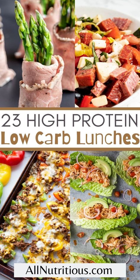 You can easily enjoy more filling high protein meals for your low carb diet when you make any of these nutritious high protein low carb lunch recipes. These healthy high protein lunches are perfect for any day of the week. Fitness, Healthy Recipes, Paleo, Snacks, Low Carb Recipes, High Protein Low Carb Meal Prep, High Protein Low Carb Recipes Snacks, High Protein Low Carb Snacks, High Protein Diet Plan