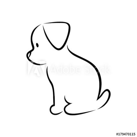 Stock Image: Cute puppy silhouette on white Line Art, Doodle, Dog Line Art, Dog Line Drawing, Doodle Dog, Dog Vector, Dog Line, Doodle Drawings, Cartoon Dog Drawing