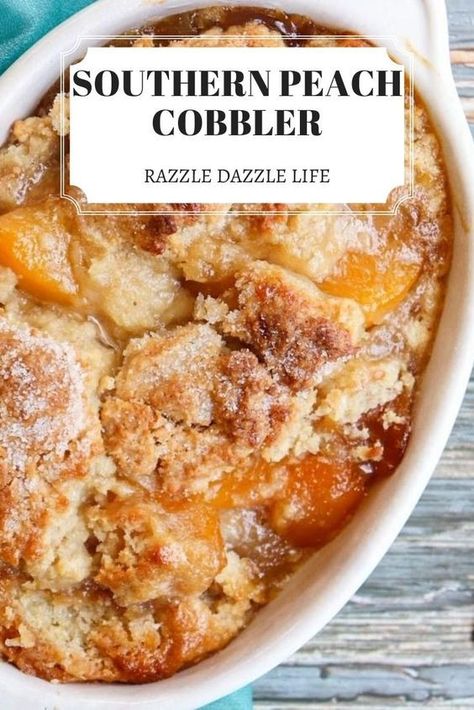 Foodies, Dessert, Desserts, Cake, Pie, Southern Peach Cobbler, Easy Southern Peach Cobbler Recipe, Skillet Peach Cobbler, Peach Cobblers