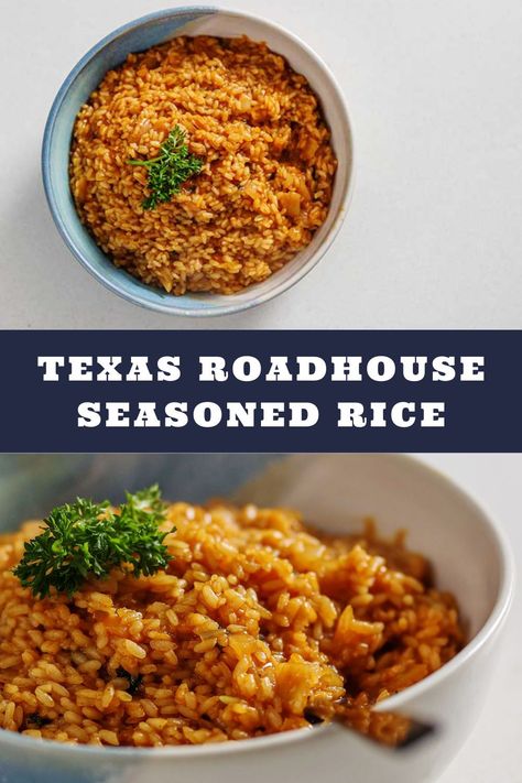 Texas Roadhouse seasoned rice is a flavorful rice pilaf that goes well with any main dish. This simple copycat recipe is the perfect side dish for steak, grilled shrimp, or pan-fried tofu. Easy side dish recipes for dinner with family. Texas Roadhouse seasoned rice is perfect for weeknight dinners. You should try fall this dinner recipe idea and dinner recipe recipe for family. Also, discover what to serve with Texas Roadhouse seasoned rice, how to make Texas Roadhouse Rice, and more! Side Dishes, Texas, Texas Roadhouse, Side Dishes For Chicken, Side Dishes For Bbq, Steak Side Dishes, Side Dishes For Salmon, Seasoned Rice, Side Dish Recipes