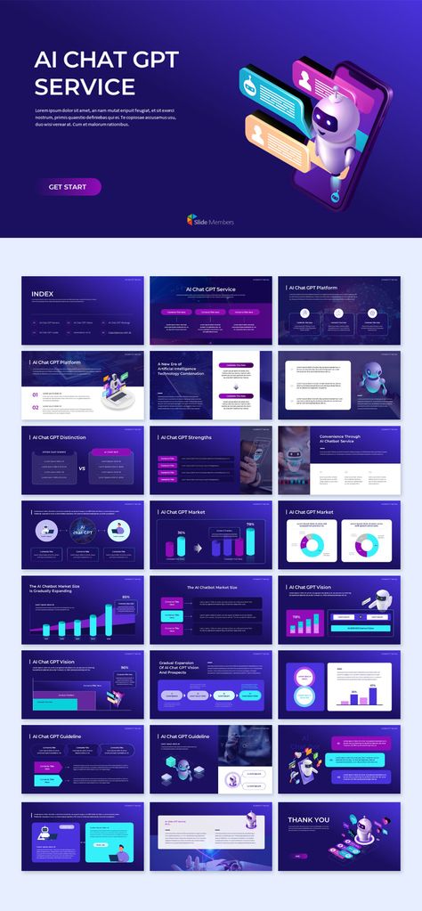 Chat GPT Theme related PPT Templates. Get your own editable pre-designed slides. #SlideMembers #Business #ChatGPT #AI #OpenAI #IT #Robot #Chatbot #Cyber #Innovation #Technology #Development #Startup #Infographics #Diagram #Multipurpose #Proposal #Profile #Background #Layout #Report #Cover #PPT #Portfolio #TemplateDesign #FreePowerpoint #FreePresentation #PowerpointTemplate #Presentation #Templates #FreeTemplate #Slides #GoogleSlides #PowerPoint #freePPT #PPTdownload #Keynote Design, Layout, Presentation Software, Pptx Templates, Marketing Innovation, Powerpoint Slide, Presentation Slides Design, Ppt Slide Design, Powerpoint Presentation Design