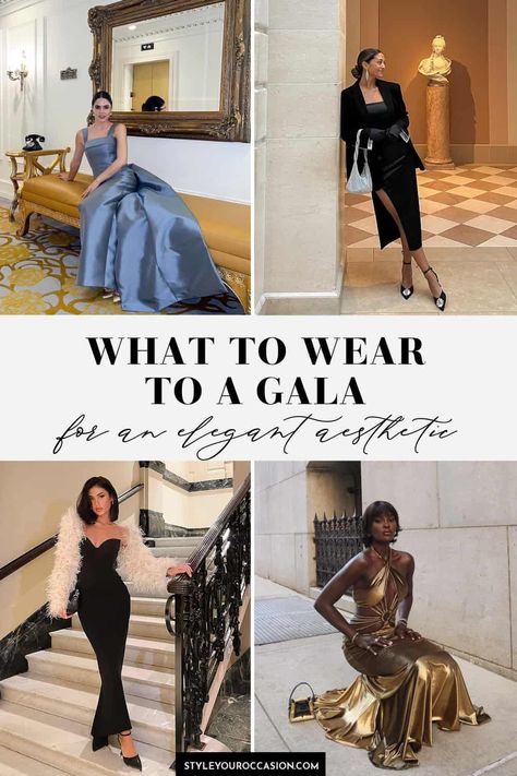 Looking for perfect gala outfit ideas for women? You’ll find exactly what to wear to a gala along with gala dresses elegant and refined, or less formal options for a black tie optional gala (short, long, black, red, and more). These gala outfits are classy and polished, and you can also try a pants option too! Whether you are petite or plus size, or somewhere in between, you’ll love these options! Elegant Styles, Gala Outfit, Formal Outfits, Outfit Ideas, Vestidos, Long Black, Gala, Prom Ideas, Gala Dresses